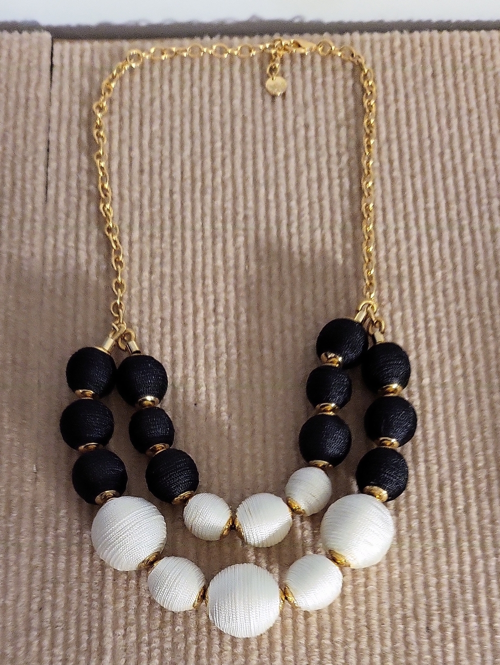 wrapped delicate threads around linked spheres in this double-layer statement ne